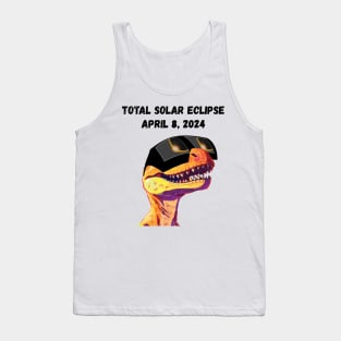 Total Solar Eclipse Grunge Dinosaur—Black text Tank Top